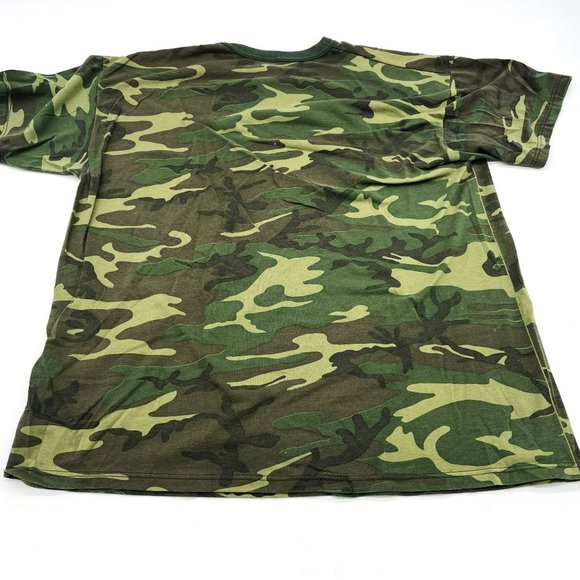 Vtg Rothco Mens Size-XXXL Green Army Camo Crew Neck Short Sleeve USA T-Shirt - Picture 3 of 4